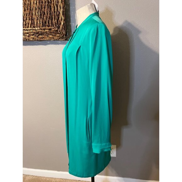 DVF Diane Von Furstenberg Atira Dress 8 Long Sleeve Silk Emerald Green NWT $475 - Picture 8 of 14